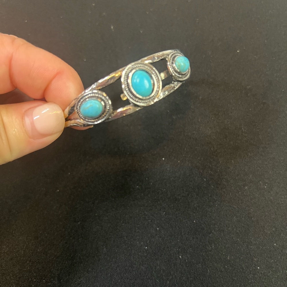Turquoise and Silver Cuff Bracelet